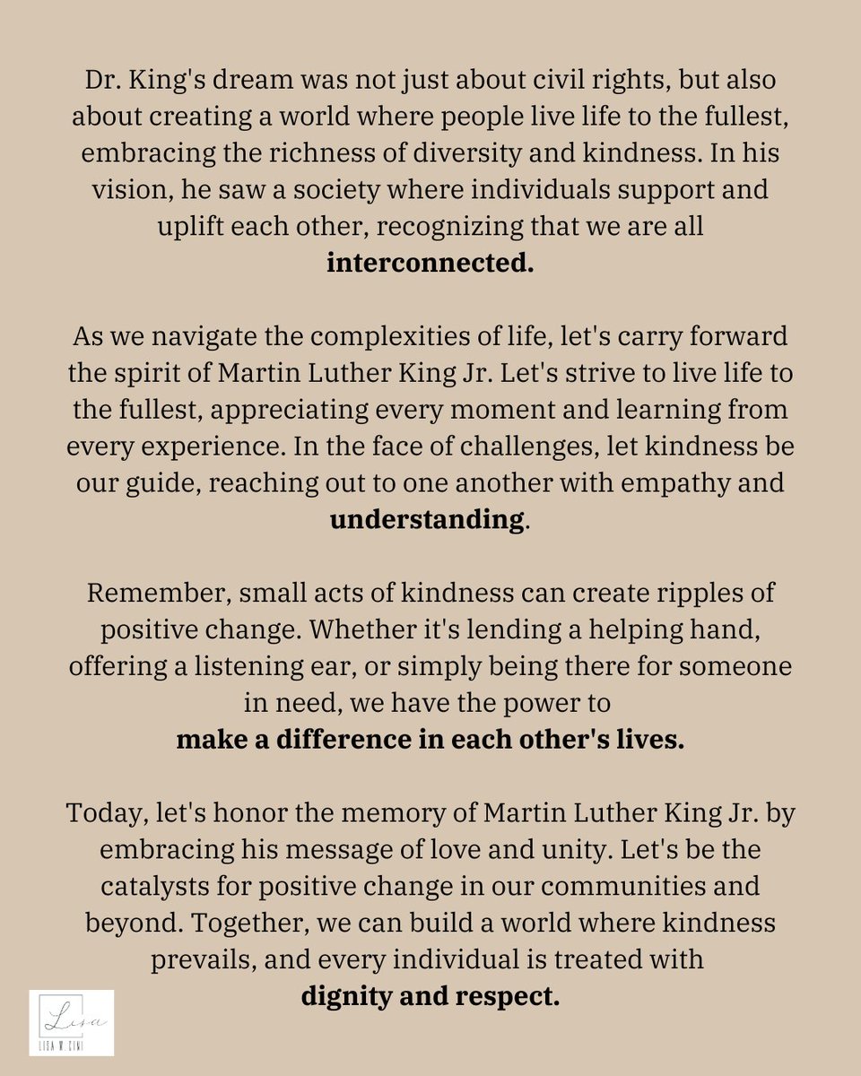 lcini's tweet photo. Today, let's take a moment to reflect on the inspiring legacy of Martin Luther King Jr. His words and actions continue to resonate, reminding us of the power of love, compassion, and equality. #MLKDay2024 https://t.co/RgM0r1gzzR