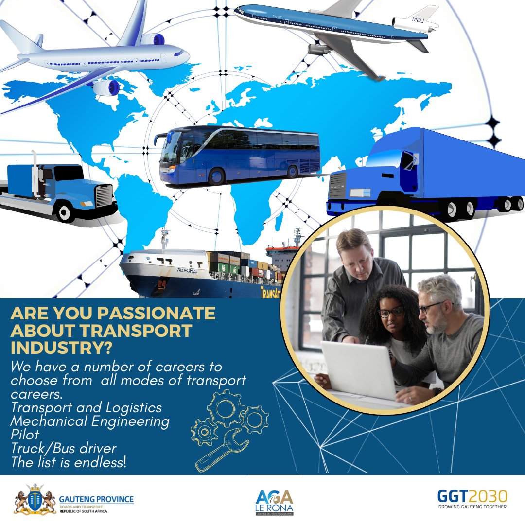 We are excited to be part of guiding you to choosing your careers in transport #CareerMonday #AgaLeRona #GrowingGautengTogether #Fatela