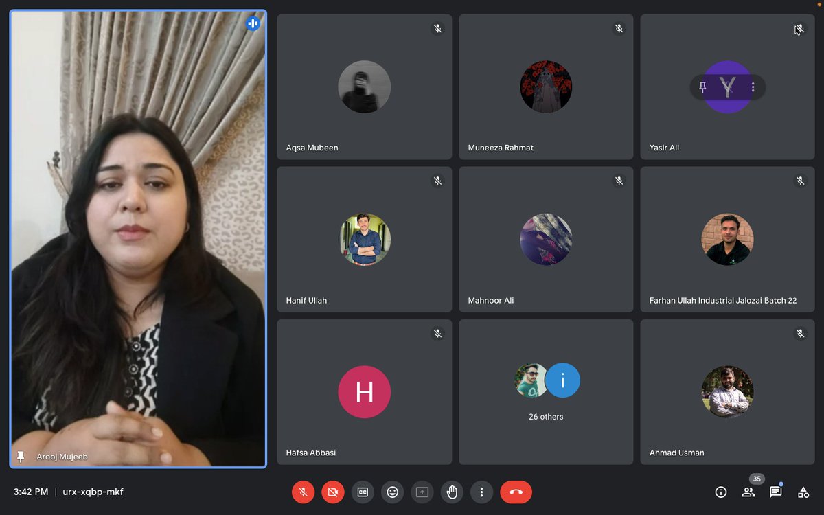 YouthCouncilPK's tweet photo. Our QAU Chapter organized an enlightening webinar addressing the diverse perspectives on youth mental health, titled 'Not Everyone is Depressed.' The event featured esteemed guest speaker Dr. Arooj Mujeeb, Assistant Professor at Bahria School of Professional Psychology. https://t.co/0tGz63fnk5