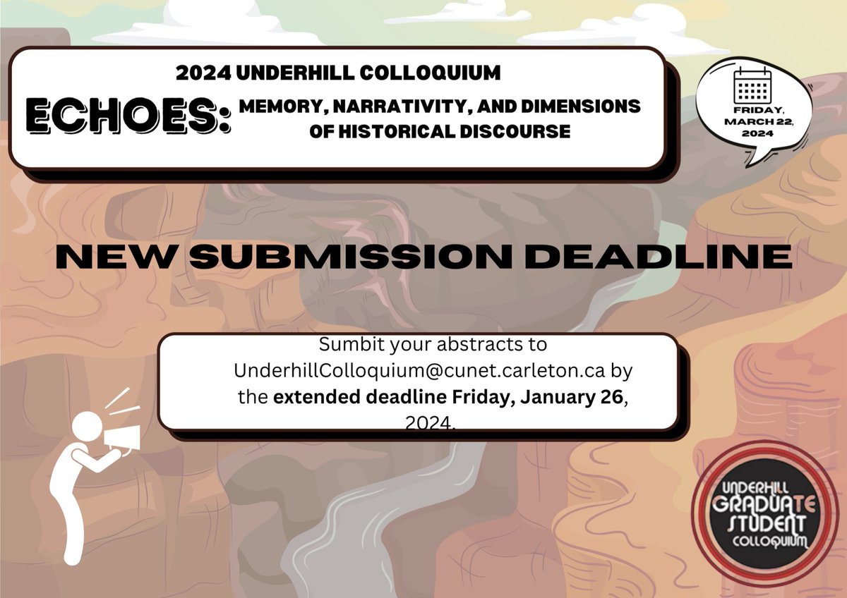 We have extended our CFP deadline to Friday, January 26, 2024. Visit carleton.ca/underhill for conference and submission information.