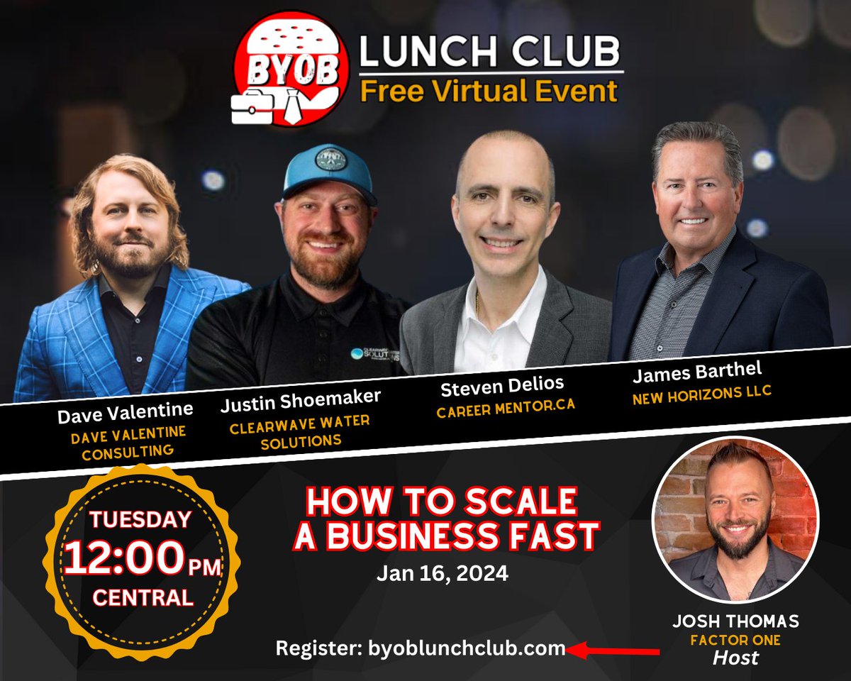 What are you doing tomorrow for lunch?

Want to join me and some badass entrepreneurs? 😁

We are going to discuss how to Scale your Business FAST. 💨

Comment BYOB if you want an invite 👇👇👇