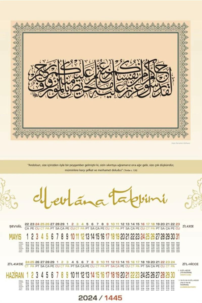 Mevlana Hat Takvimi Hediye🎁 Mevlana Hat Takvimi RT Yapan 5️⃣ Takipçimize Hediye! 🗓️Çekiliş 19 Ocak Cuma günü açıklanacaktır. #MevlanaTakvimi #HatTakvimi #Çekiliş