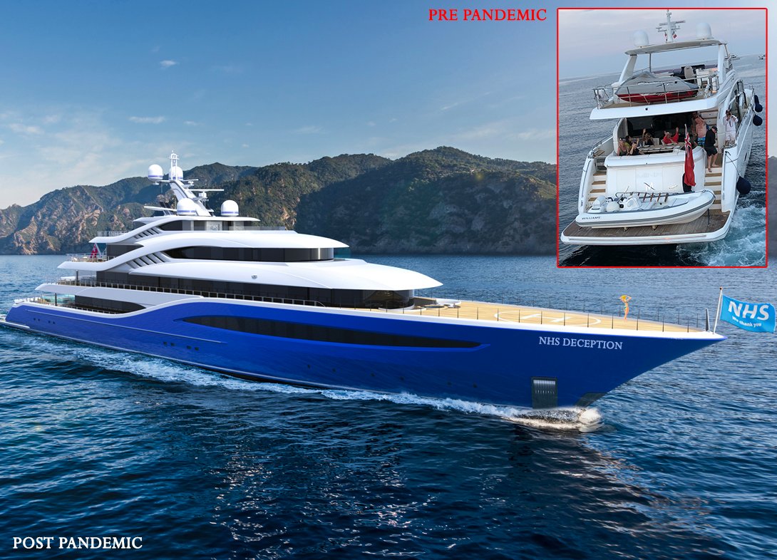 Reading the Daily Mail about #michellemone &amp; Barrowman's NEW 87 meter yacht?
The numbers are NOT correct. A vessel of this size (2500GT) is AT LEAST £100 MILLION to build, even in Turkey.

The wealth of these two pandemic profiteers EXPLODED in just 12 months at the UK's expense.