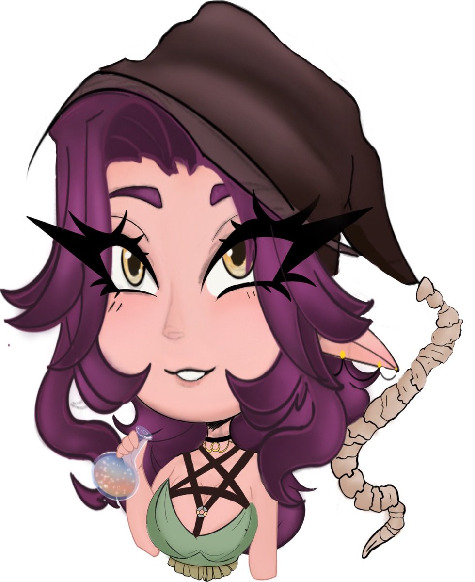 #VGenComm

Thank you again @CinderWitchVT for your commission apologies again for the delay

I hope you enjoy your emote it was a blast to make my favorite part was the hair!!!
