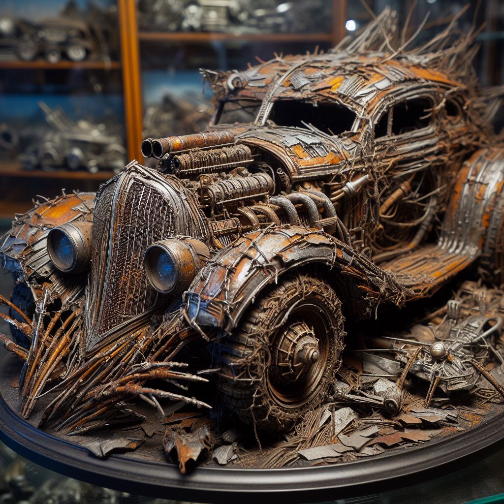 pixelchemist's tweet photo. Junkcore toy car.

#AIart #AIArtwork #AIArtCommuity #DALLE3 #Dalle3Art #junkcore #AIartist #pixelchemist https://t.co/2Hp9kSkkr3