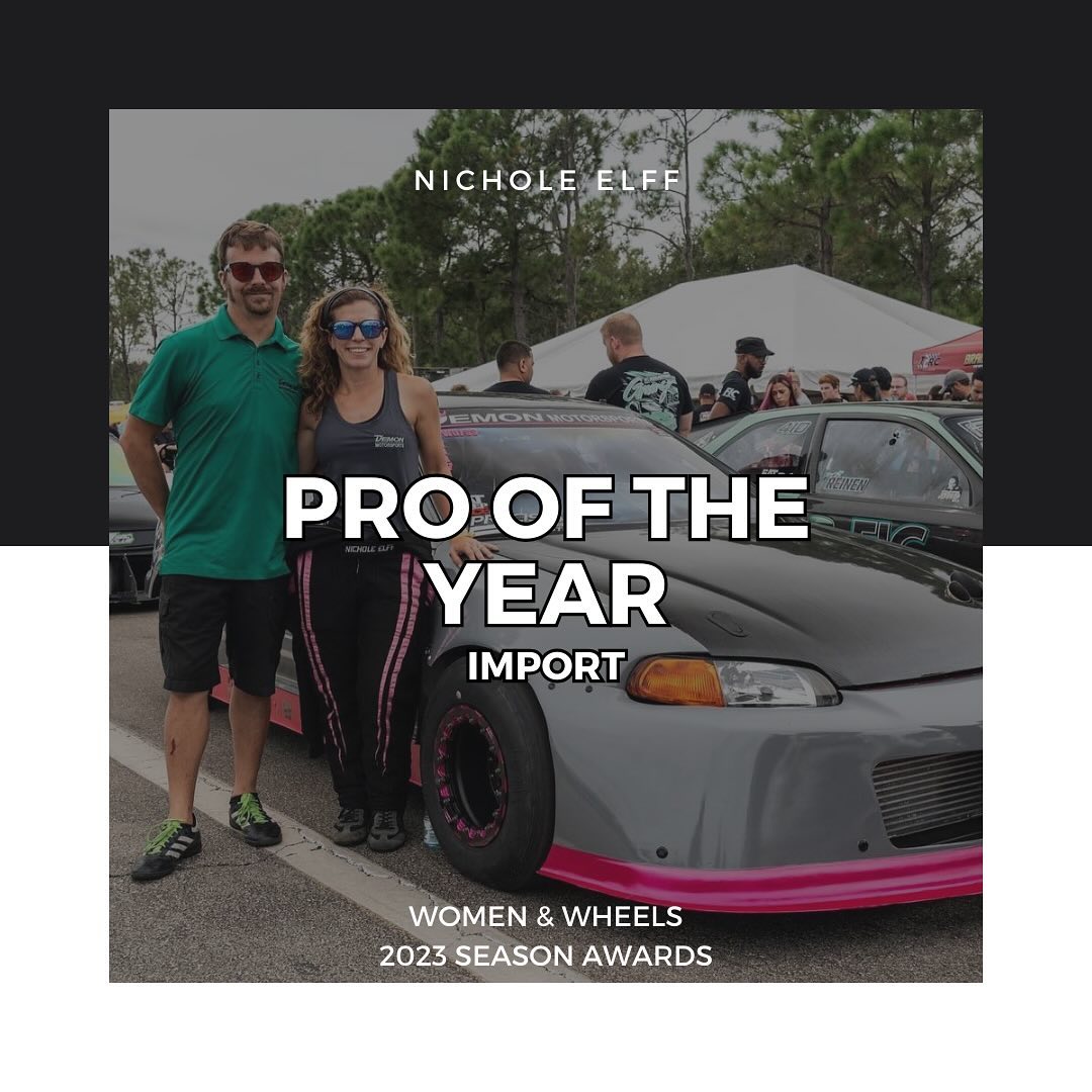 Congratulations to Nichole Elff, a.k.a. Miss PSI, for being named Pro of the Year Import by #WomenAndWheels! This is a tremendous recognition and we are honored to be one of her sponsors as she continues to make an impact in drag racing.

#WomenInMotorsport #DragRacing #IAmDriven