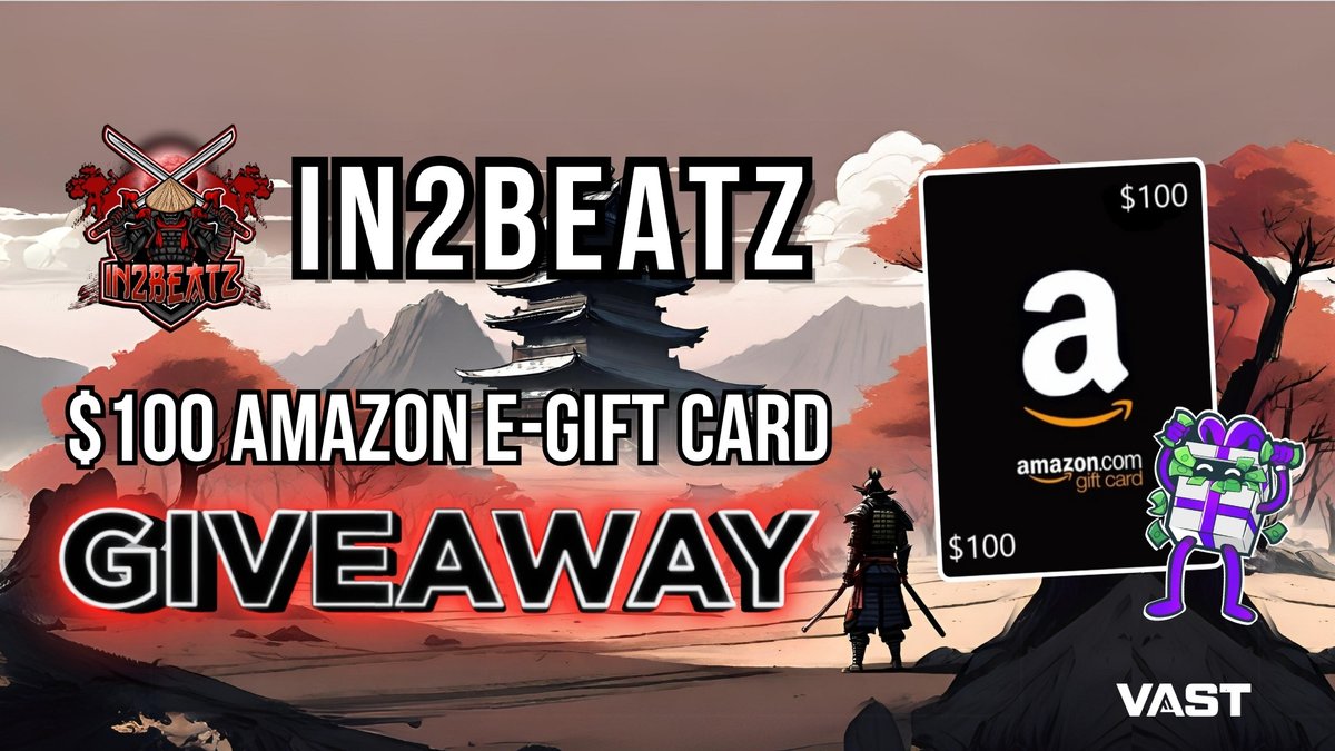 $100 Amazon gift card or $100 Cash Giveaway!  

To enter, perform these tasks via the link below:

❤️  Retweet + Like 

🎊  Follow <a href="/BeatzIn231594/">In2Beatz -</a> <a href="/VastGG/">Vast</a> 

Enter Here: vast.link/In2Beatz