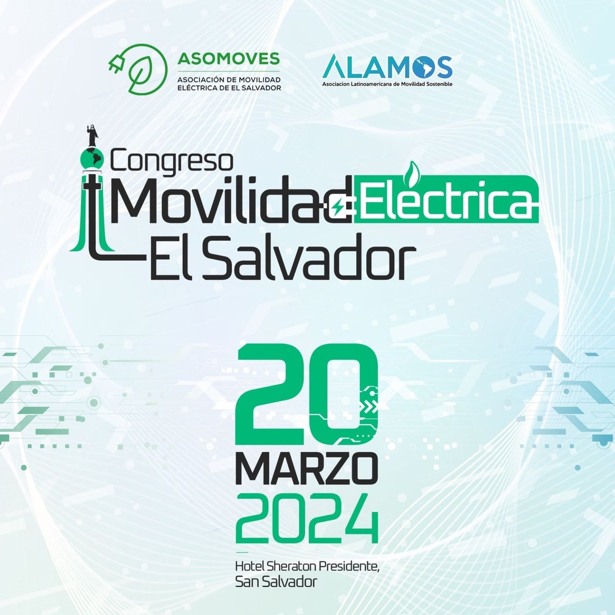 ¡Atención! 🙋‍♀️ 20 de marzo llega el Congreso de #MovilidadEléctrica en El Salvador, espacio ideal para presentar y estar al tanto de todas las novedades del país y la región.

⭐ Es presencial y organizado por nuestro asociado <a href="/asomoves/">@asomoves</a>

✅ Más información en info@asomoves.org