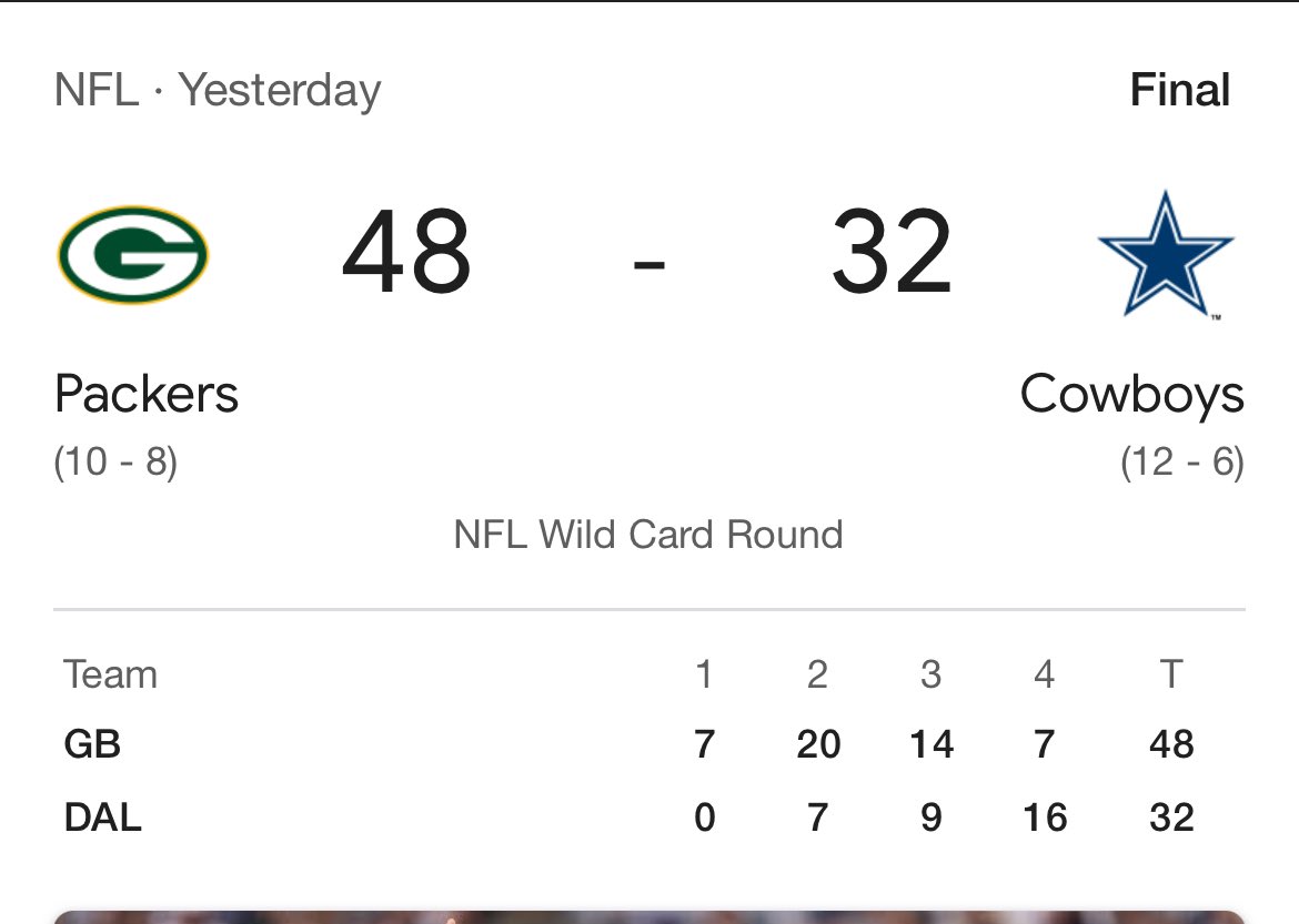 DrunkRyanPoles's tweet photo. @LandoLando_1 Your defense gave up 48 points or 1/3 the amount of points the Bears gave up to the packers last week. AND your team played at home in the playoffs. 💀 Your team is dogshit and frauds…once again #HowBoutDemBoys🥴 https://t.co/unKWzuACJE