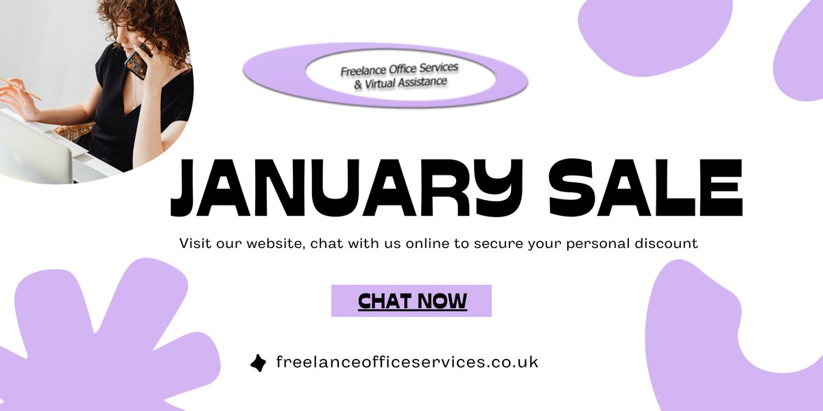 fosvauk's tweet photo. 📣January Sale Now On! If you didn't have enough time to concentrate on building your business last year, then now is the time to start! Let us take care of the day to day while you focus on what's important. #VirtualAssistant https://t.co/WSAlcYBnyp