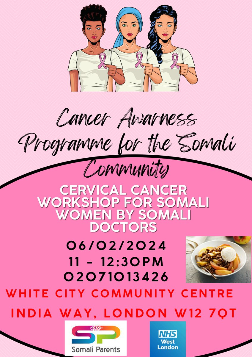 🚩 @LBHF @Sobus_H_F SP are delighted to announce the following workshop: Cervical Cancer Workshop for Somali Women at Hammersmith and Fulham via White City Community Centre on 06/02/2024, 11 – 12:30 lead by Somali Women Health Profession. Come and join us to discuss🚩