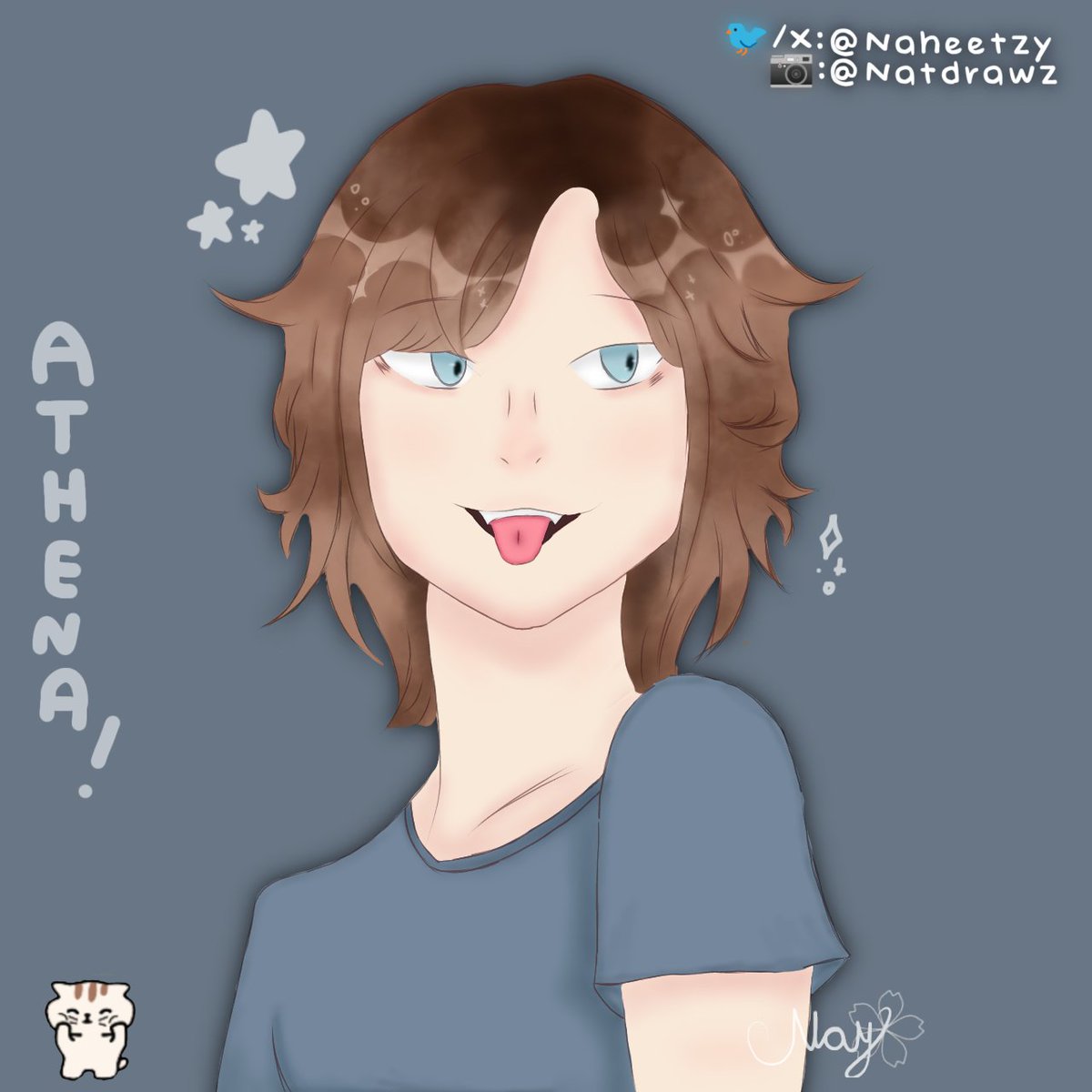 imerune's tweet image. Athena 🐱 Voltei entregando desenhos ksks | #ocart #humanizationart #widgetable #oc #digitalart