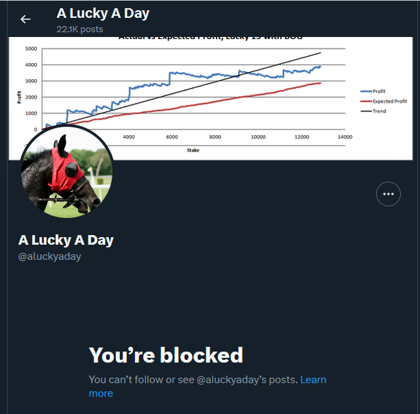 This has made my day 😂
You'd think a man constantly starting arguments with people working in the gambling industry would have a little more backbone? Happy to start arguments on topics he's entirely out of his depth on, but insecure enough to silence you if you prove him wrong.