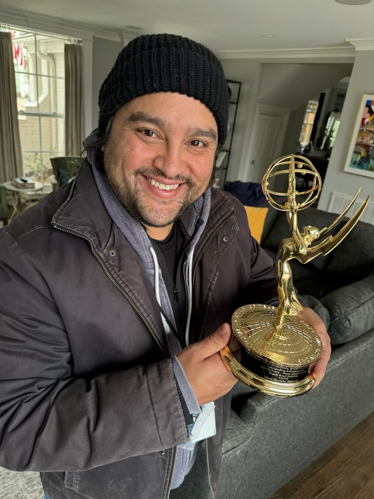 Fox4Can2's tweet photo. Who would’ve thought Noviello was going to win a sports Emmy? #PhotogMoney https://t.co/b5GWSU7wjB