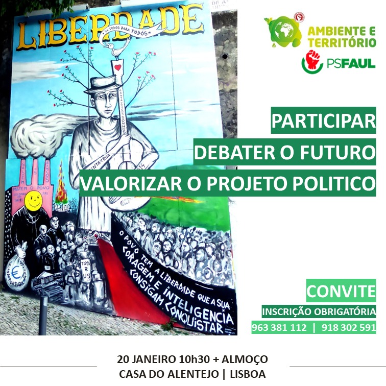 SAT_FAUL's tweet photo. A @SAT_FAUL e a @ps_faul  promovem uma sessão de trabalho para participação, debate e construção de contributos para o Programa Eleitoral.
A iniciativa decorre no próximo sábado, dia 20, às 10h30, na Casa do Alentejo.
Participe!
#SAT #AmbienteeTerritorio #PortugalInteiro https://t.co/2F7gQdKccm