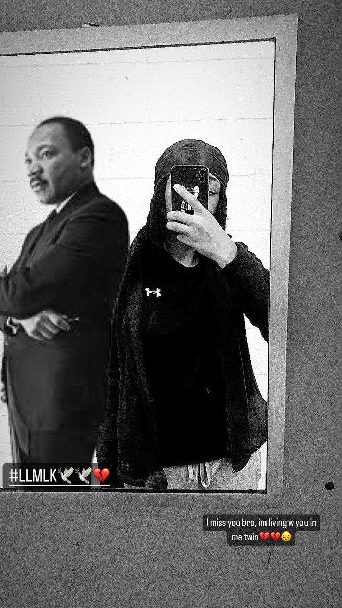 40sev_k's tweet photo. Long live my bruva man, forever you in mhππποΈποΈ thank you for going to sleep forever so i can sleep in. We love you king. #LLMLK https://t.co/G2jQODJiKR