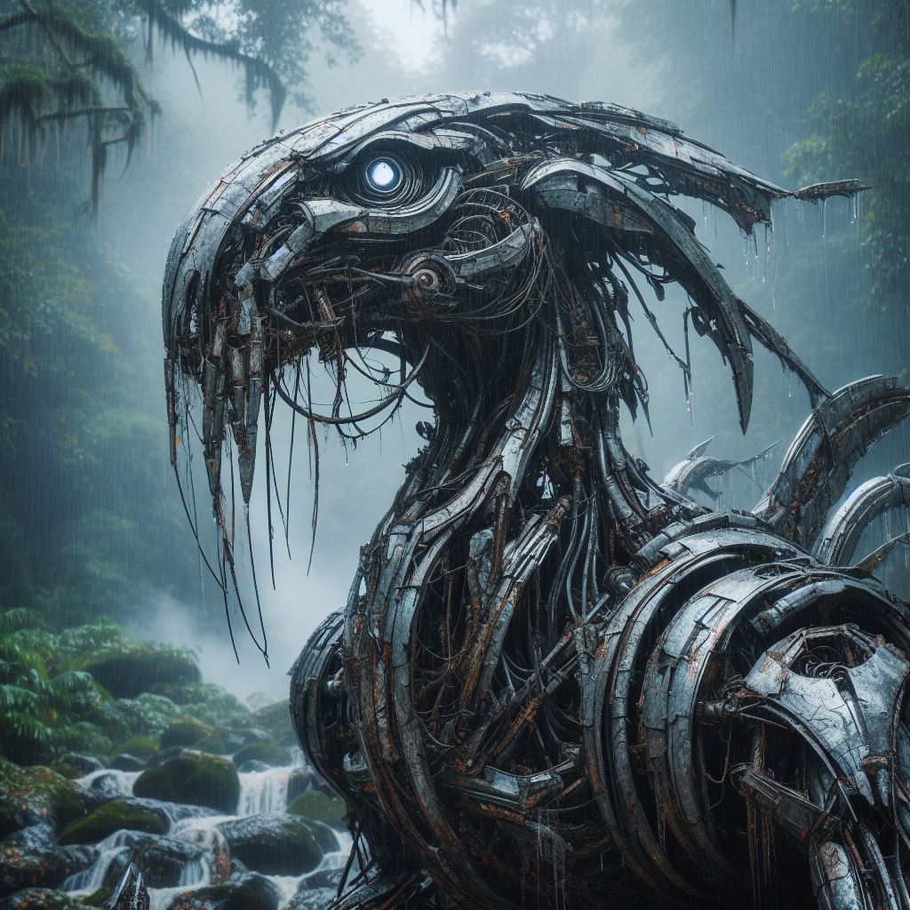 pixelchemist's tweet photo. An early Junkcore test prompt for a robot creature...

#AIart #AIArtwork #AIArtCommuity #DALLE3 #Dalle3Art #scifiart #junkcore #PromptShare #AIartist #pixelchemist https://t.co/v7fXBwrIMy