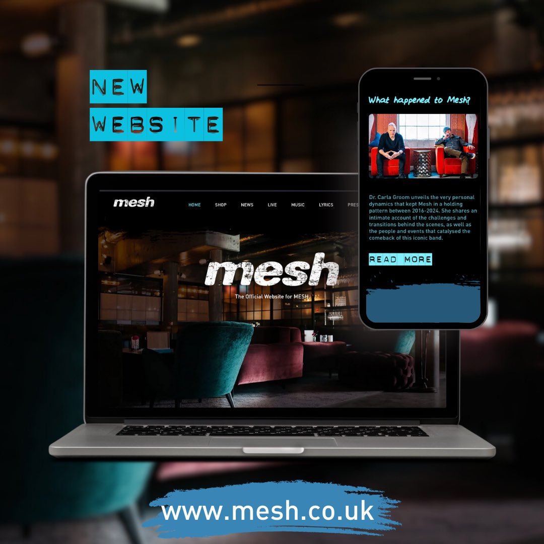 As we tentatively roll into a new 2024 with new lives dates and new songs being recorded it only seemed fitting that we roll out a new website. So here it is in its full glory, full of content, info, pictures and music. Onwards and upwards… mesh.co.uk