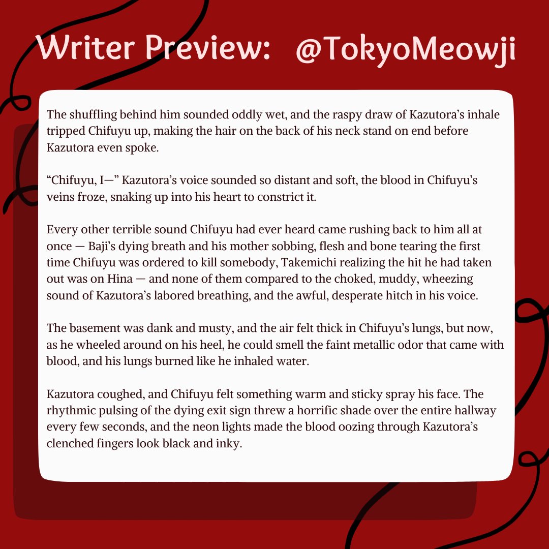 Please check out this thrilling and emotional Bad Toman TL collab, featuring Kazutora and Chifuyu!

Art by <a href="/eyydneww/">Wendy ( ✌︎'ω')✌︎ ✨💕</a> 

Accompanied by a fic written by <a href="/TokyoMeowji/">Stray Collector Eddie 🖤</a> 

Be on the look out for posting on 2/19!