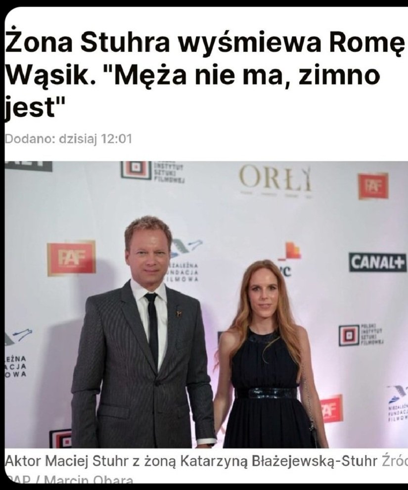 MrJohnBingham's tweet photo. To ja też się pośmieję.

Roma Wąsik:  dr biochemii z Polskiej Akademii Nauk, ma męża - patriotę. Katarzyna Stuhr: dietetyczka, ma męża - zapijaczonego idiotę. Ha, ha, ha. https://t.co/mc0tnOAMoM
