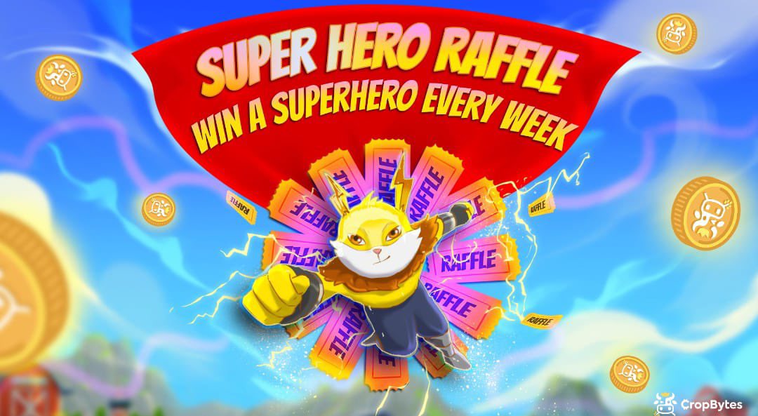 🌟 Super Raffle Weekly LIVE NOW! 🌟
cropbytes.com/super-raffle-w…

Stake 200 CBX and seize the chance to win Superhero NFT worth $500! 💰

🔗Get deets: cropbytes.substack.com/p/super-raffle…

Join the fun and be the next proud owner of a SuperHero. Good luck, Farmers! 👍

Get all the updates