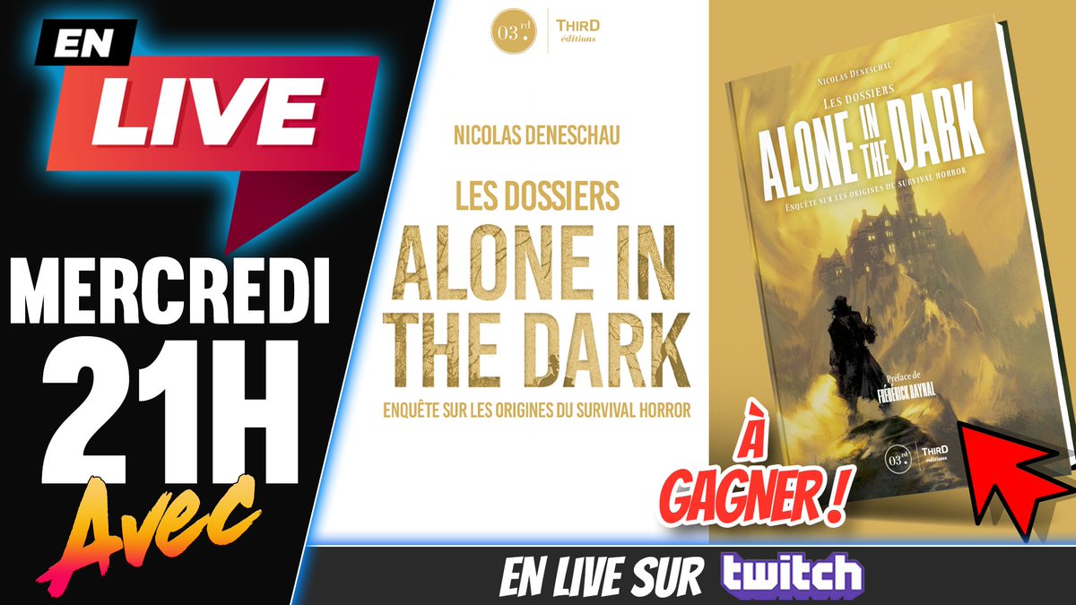 recalbox's tweet photo. 🚨 CE MERCREDI, 21h : ÉMISSION SPÉCIALE "ALONE IN THE DARK &amp; les origines du Survival Horror", avec @Nicozilla_FR de @ThirdEditions! 👻😱🙈
🎁 GAGNEZ VOTRE LIVRE !
1⃣ FOLLOW @recalbox
2⃣ LIKE &amp; RT ce post
3⃣ 🤞 (&amp; rejoins-nous sur Twitch : https://t.co/nuBYphwyci)
🍀BONNE CHANCE! https://t.co/ESEViagDl8