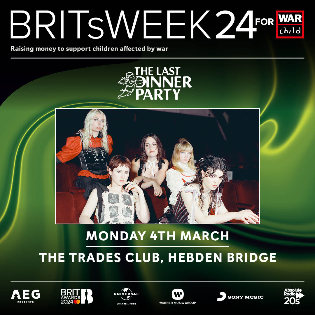 Thrilled to announce we're teaming up with @warchilduk and @BRITs to bring you one of our favourite bands to The Trades Club - @BBCR1 Sound of 2024 winners - @TLDPband . General release Friday 10am or sign up HERE for Thursday's presale >> warchild.tfaforms.net/88