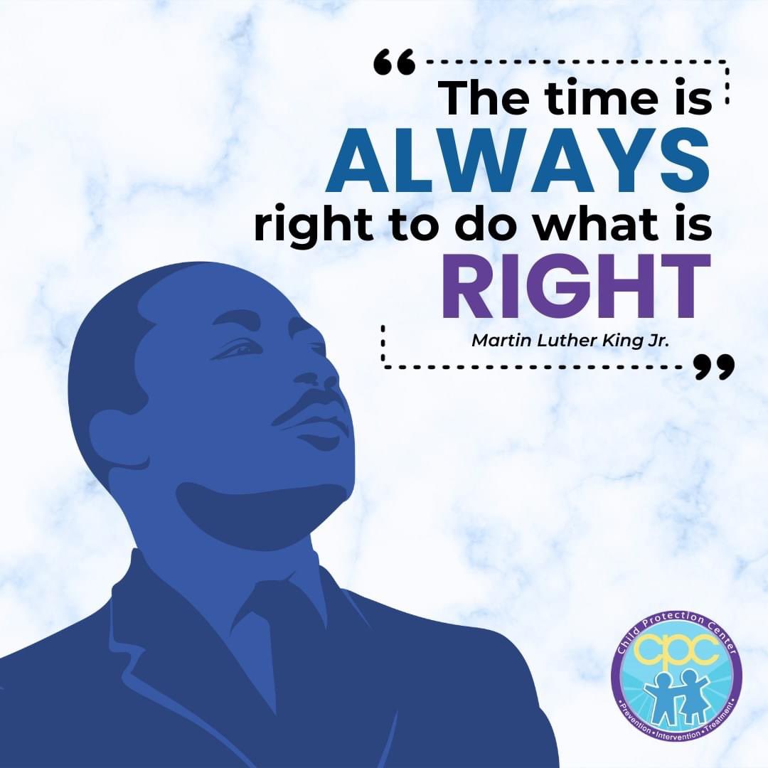 Today, remember Martin Luther King Jr. and observe the day with peace, gratitude, and courage to choose what is right. 💙

Standing up in the face of violence against children is a brave act of courage. We hope you celebrate this day by speaking up for what you believe in.