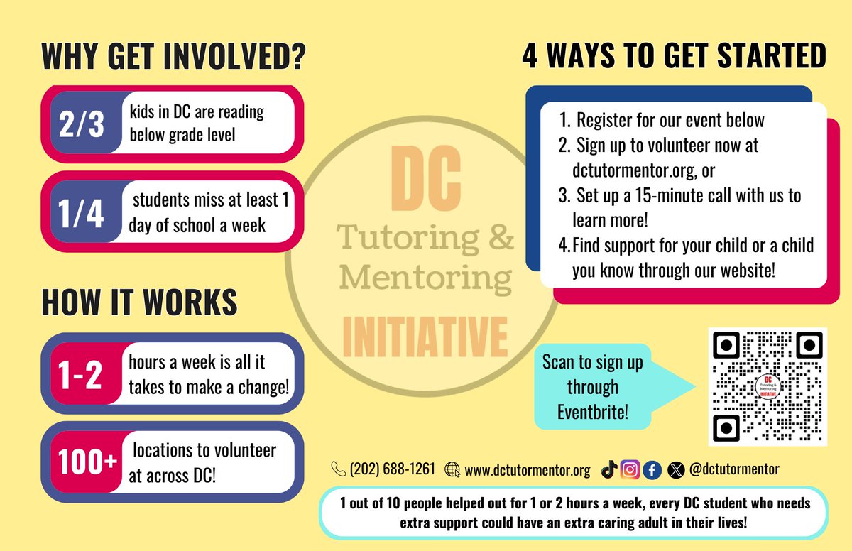 DC Tutoring and Mentoring Initiative provides support for kids, including help leveling up in reading and math and ideally turning around chronic absenteeism. Two upcoming events, including one in Petworth, for neighbors to get involved as mentors! @ANC4C @Janeese4DC