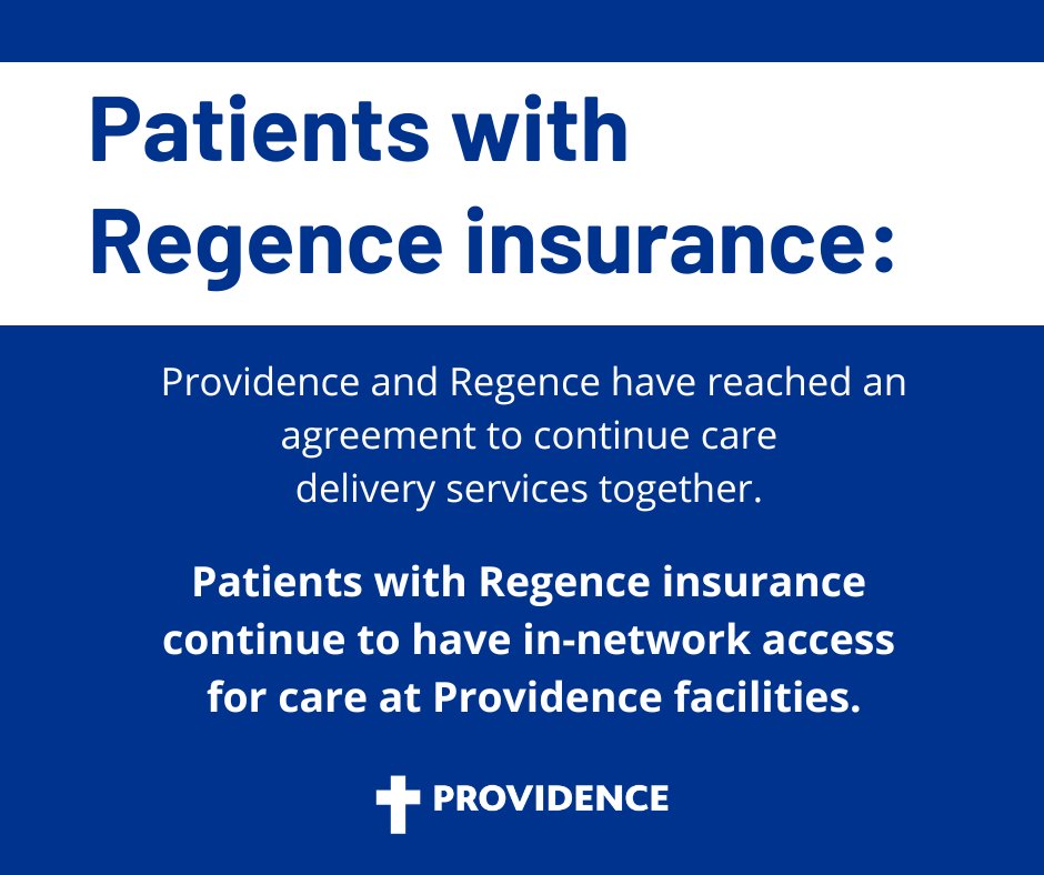 UPDATE: Providence and Regence have reached an agreement to continue care delivery services together. Patients with Regence health insurance will continue to have in-network access to care at Providence facilities. blog.providence.org/oregon/provide…
