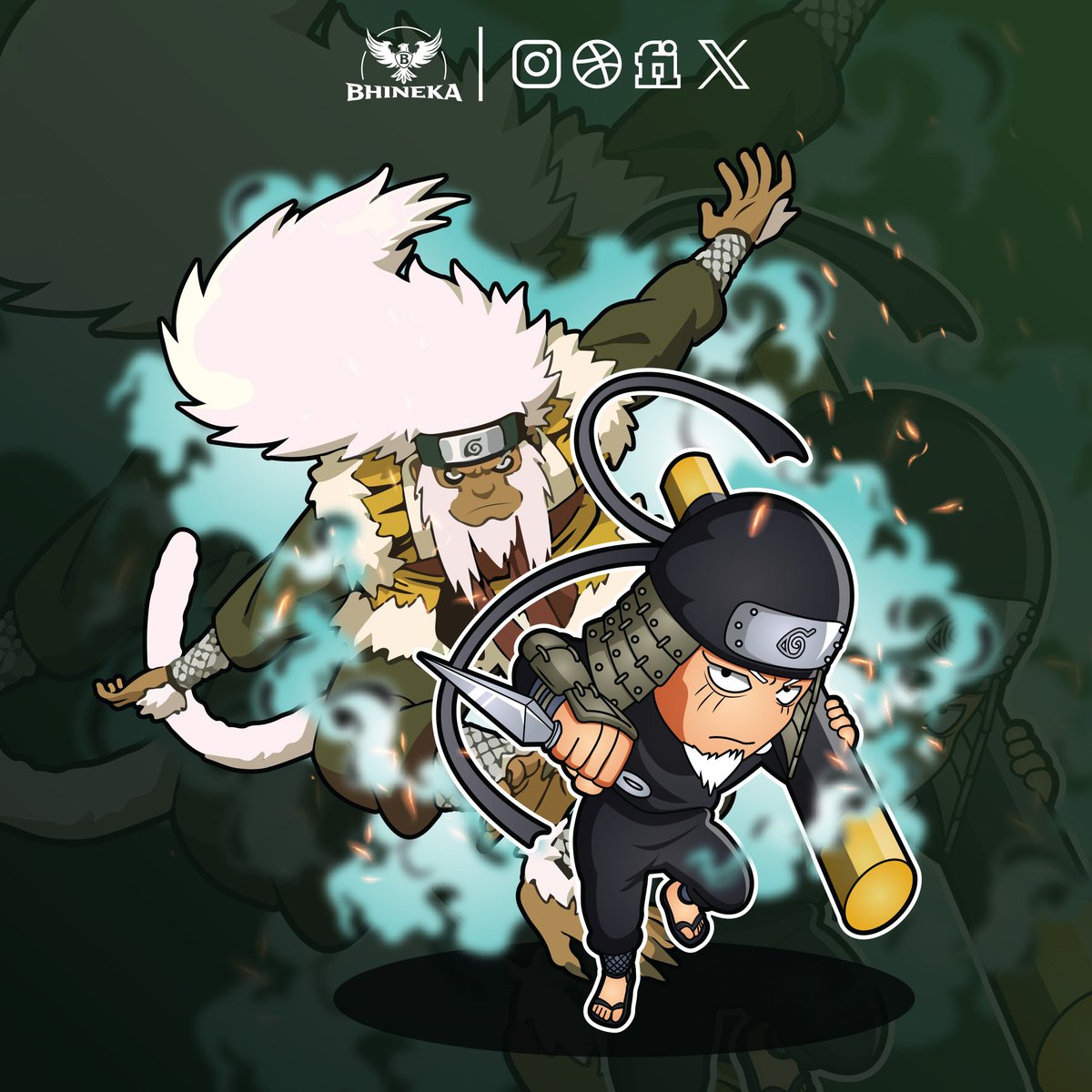 Sarutobi
Open commission for custom designs !! 
Click link ⬇️ or DM 
fiverr.com/bhineka_

#cartoonart #cartoon #animetwt #illustrations #hasirama #illustrationartists #doodle #manga #doodles #design #vector #sarutobi #narutofanart #hiruzen #anime #NARUTO #tobirama #hokage