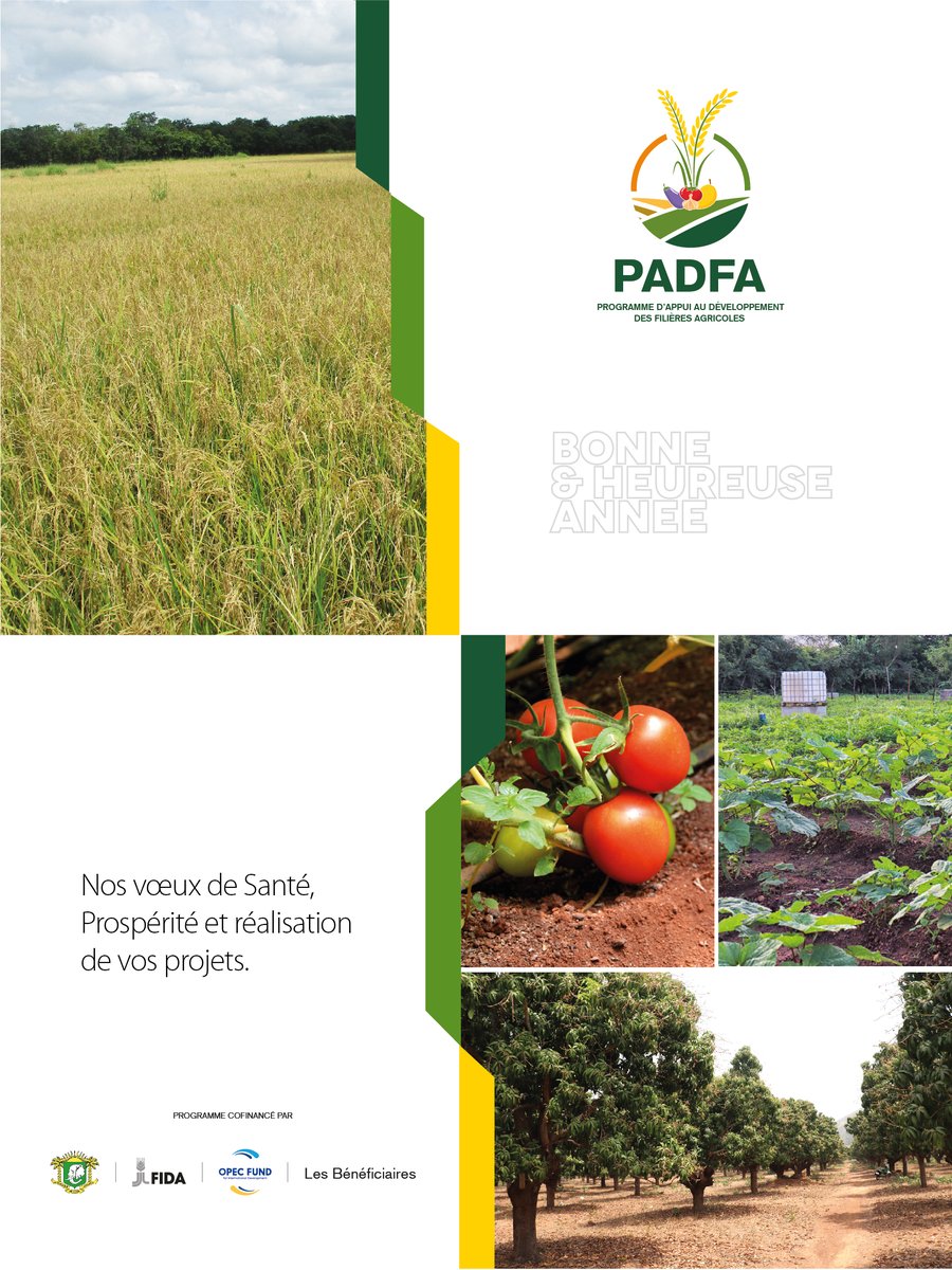 padfaci's tweet photo. En 2024, soyons encore plus résilients et œuvrons pour une agriculture durable et rentable pour tous les intervenants de la chaîne de valeur agricole.

#PADFA #meilleurvoeux #bonneannee2024 https://t.co/nazJm8HLbR