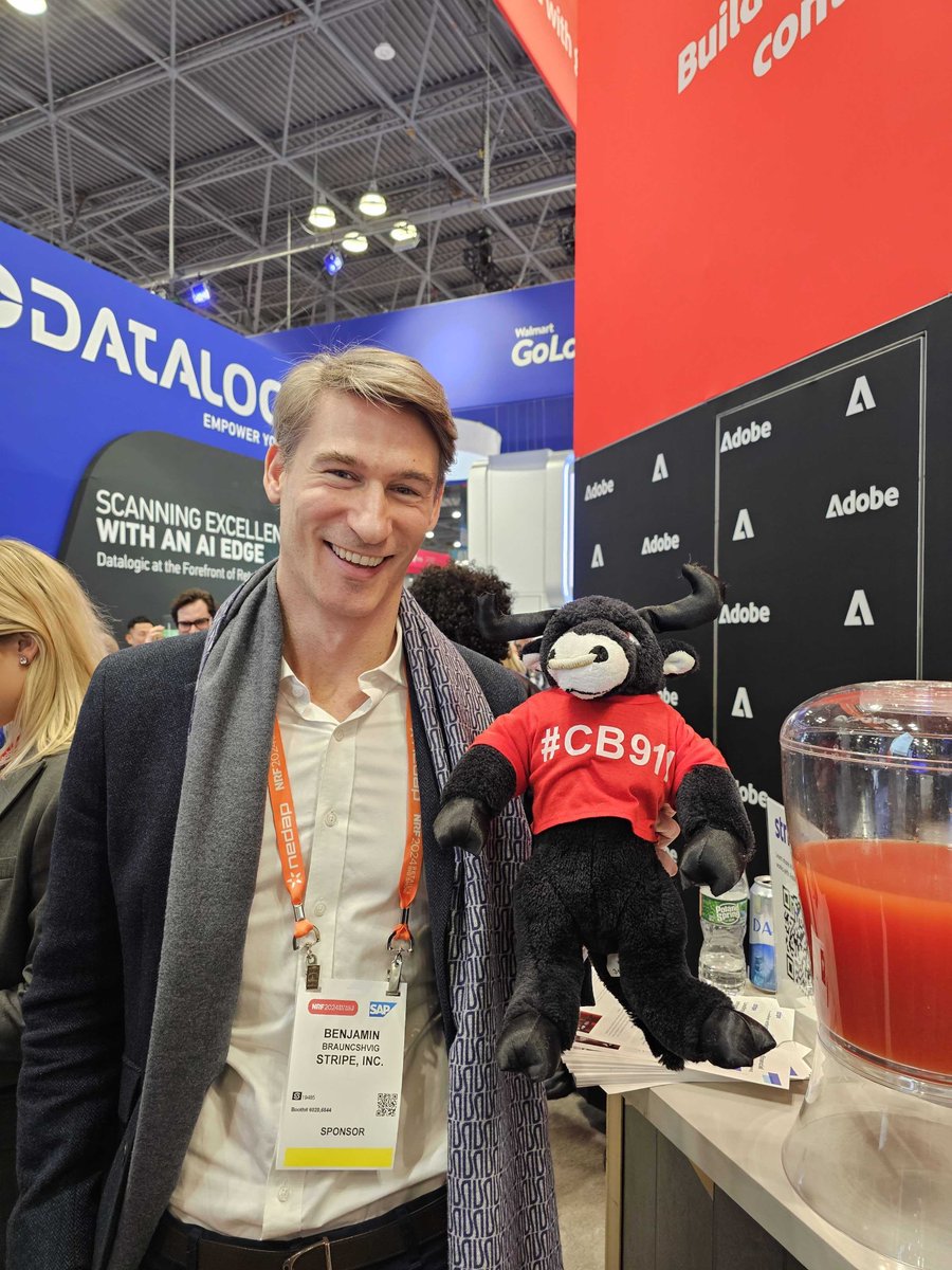 Chargebacks911's tweet photo. Hey @stripe, thanks for the photo op!
#NRF2024 is in full swing and we're having a blast meeting so many amazing people. Be on the lookout for our #Cb911 bull. ππ @NRFBigShow https://t.co/JvZmxZ5EoF