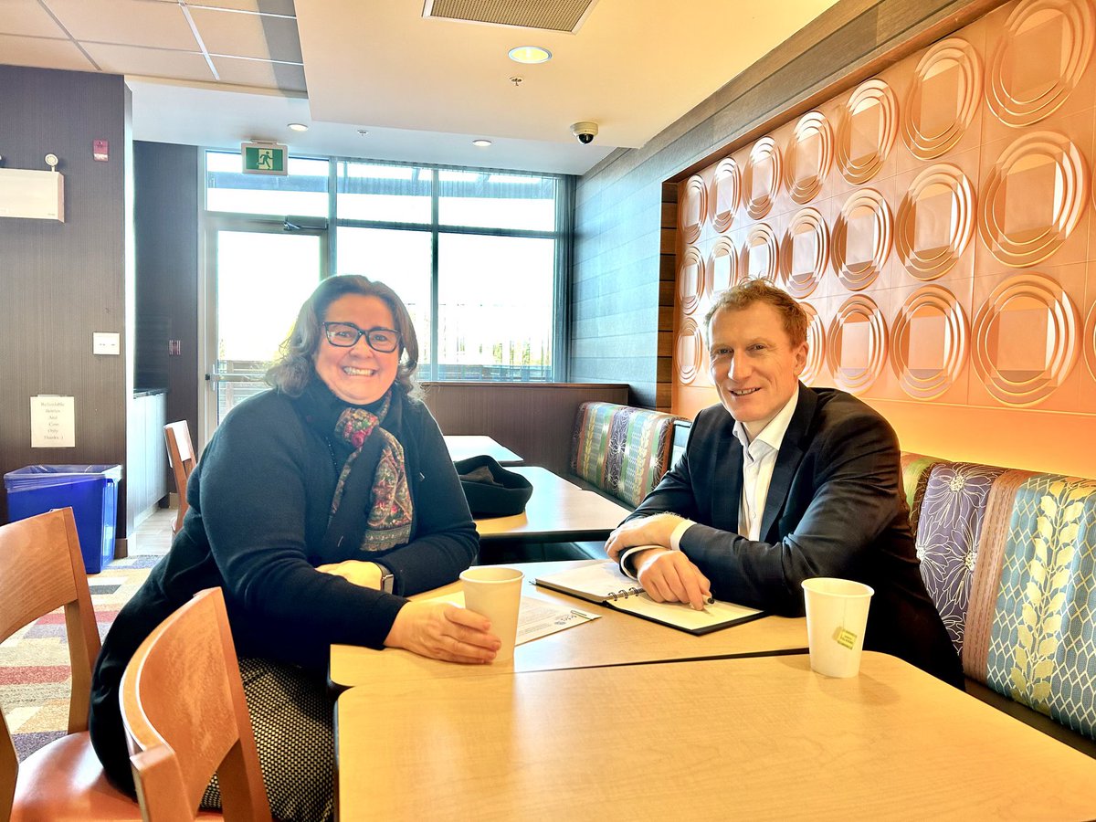 MarcMillerVM's tweet photo. Excellent meeting with @Liane_Roy_ this morning in Moncton, to discuss francophone immigration, and our joint work to help francophone communities across Canada. https://t.co/lIyA1H1WJu
