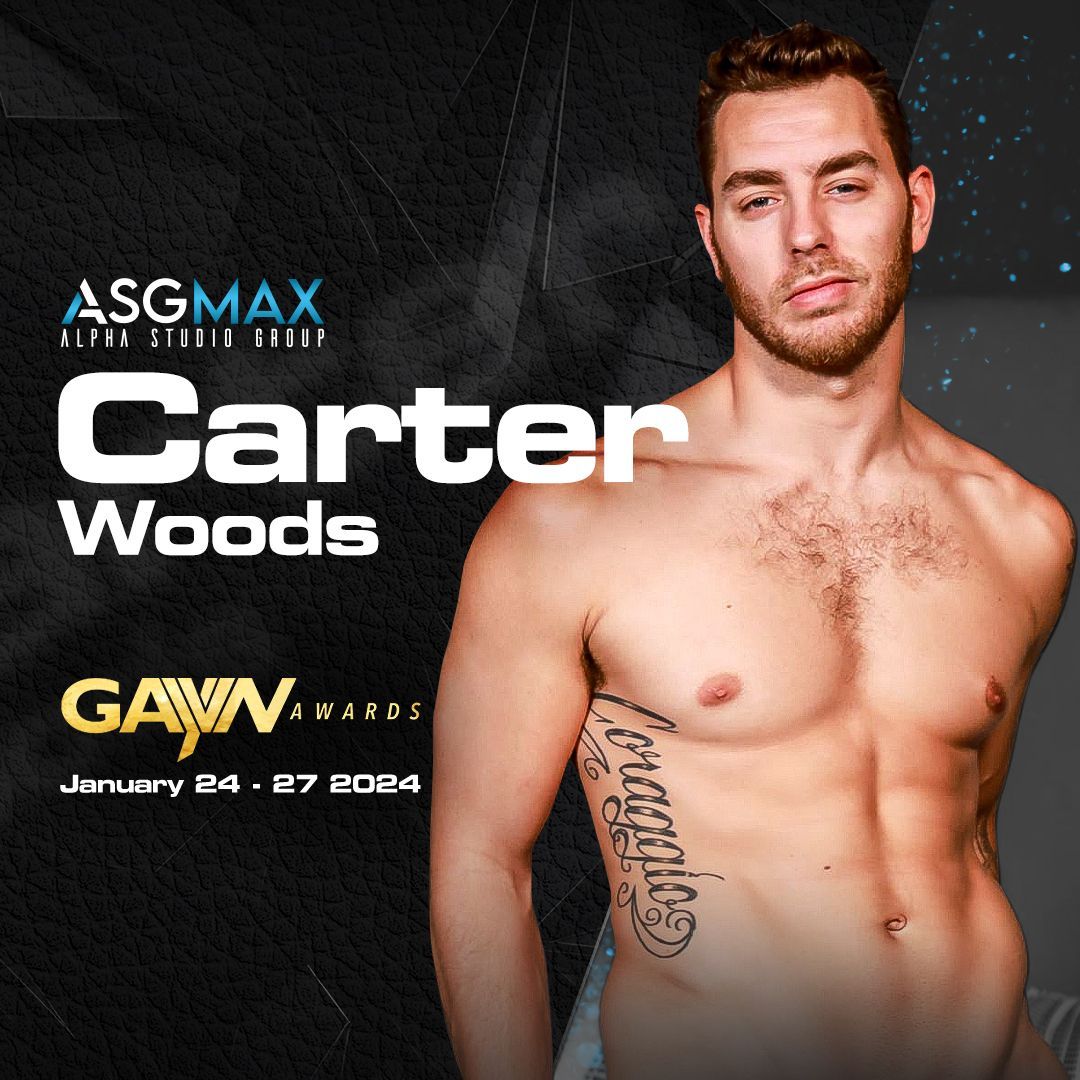 Come see @ASGmaxOfficial Exclusive model @Thecarterwoods at the @GayVN Expo at Resorts World in Las Vegas! 🏆