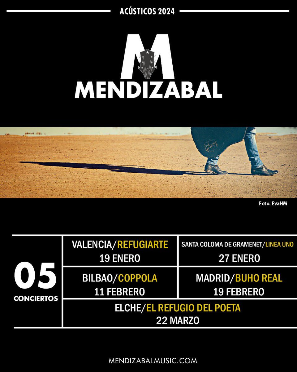 2024 empieza a tope!!!
mendizabalmusic.com
Cartel: Javier Martín