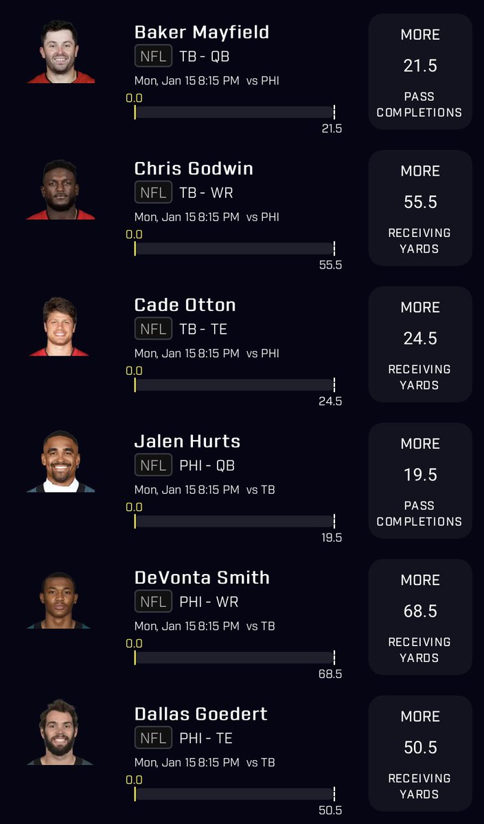 PrizePicksValue's tweet photo. 🚨 PHI/TB 25X GAMESTACK, STRAIGHT OFF THE DGF CORRELATION TOOL! 🏈🔥

✅ @DGFantasy

If this #PrizePicks slip wins, I’ll cashapp someone $50 CASH! 💰 Like+RT to enter (Must be following) 👇❤️ https://t.co/XKwjupmZNw