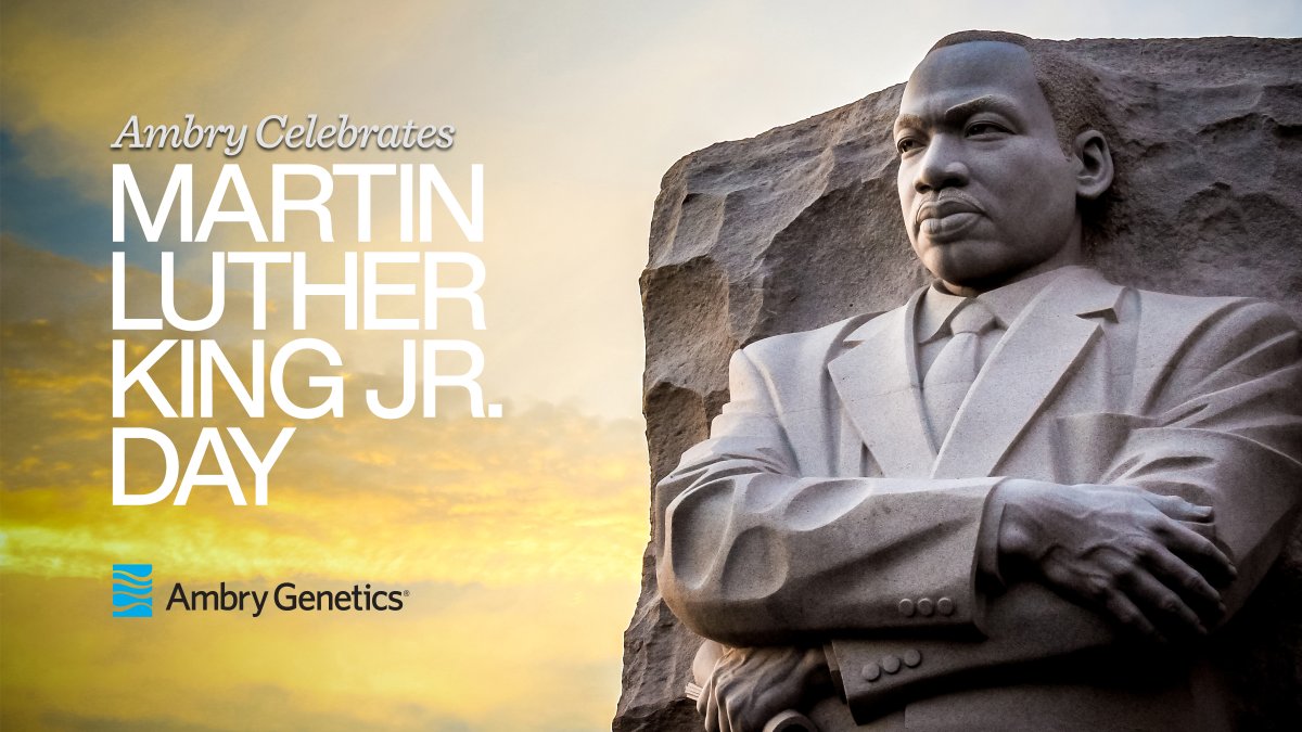 AmbryGenetics's tweet photo. "Life's most persistent and urgent question is, 'What are you doing for others?'" We honor Martin Luther King Jr. and strive to honor his legacy with a focus on diversity and inclusion in clinical trials and equity in healthcare. #mlkday #equity #equality #Ambry #REALM #Invicro https://t.co/xBiCag9kl0