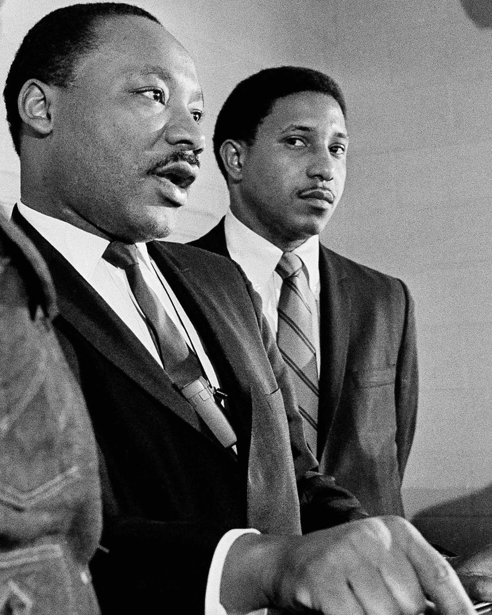 TampaBayHistory's tweet photo. Today we remember Dr. Martin Luther King, Jr. In this Jan. 16, 1968 file photo, King, accompanied by Rev. Bernard LaFayette, Jr. discuss a planned march on Washington, during a news conference in Atlanta.

📸 AP Photo/Charles Kelly https://t.co/gVqnoI0Qxo
