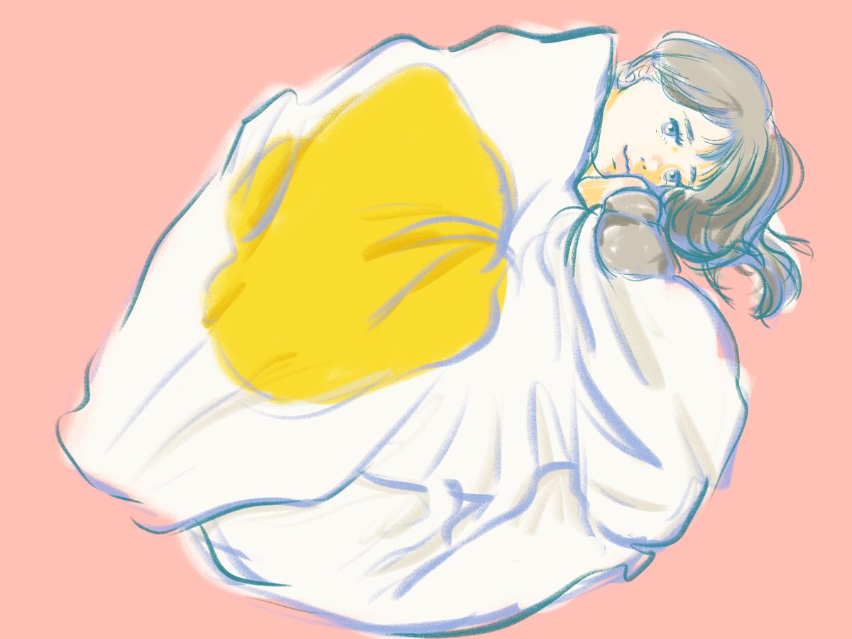 「目玉焼きブランケット おやすみなさい #イラスト」|キノウのイラスト