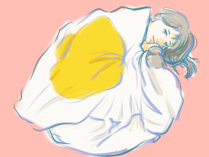 目玉焼きブランケット おやすみなさい #イラスト