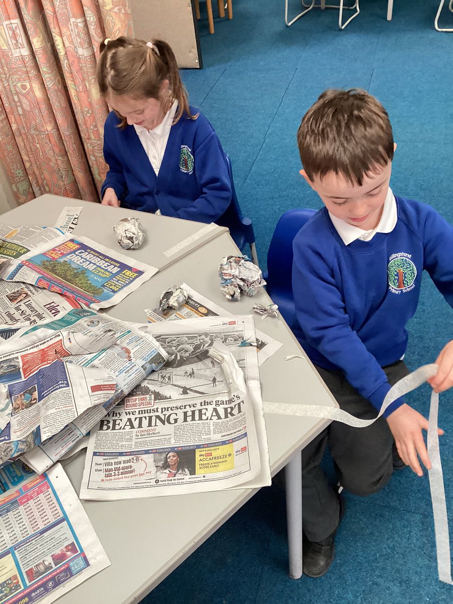 BPSYearTwo's tweet image. Year 2 are in the process of making sculptures. They are using their scientific knowledge of scrunching, squashing, bending and twisting to form the animal shape. 🐧🐻‍❄️ #billingshurstart #billingshurstdt