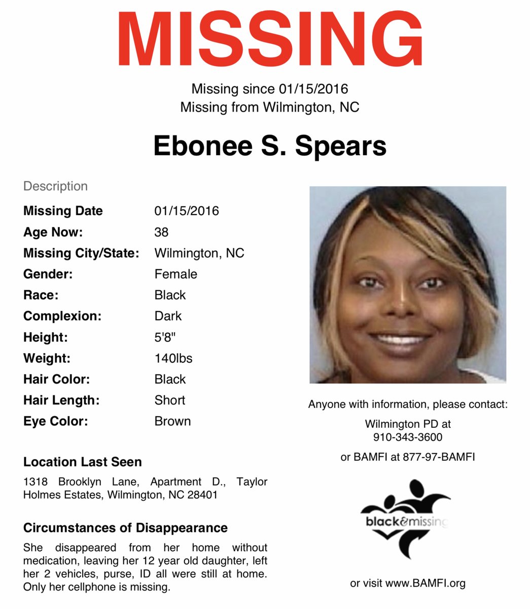 #Wilmington, NC: Ebonee Spears’s family still waits for answers 8 years after Ebonee’s disappearance.

Ebonee was last seen around 10 p.m. Jan. 15, 2016, outside her apartment on Nixon Street.

#HelpUsFindEboneeSpears #EboneeSpears #NorthCarolina