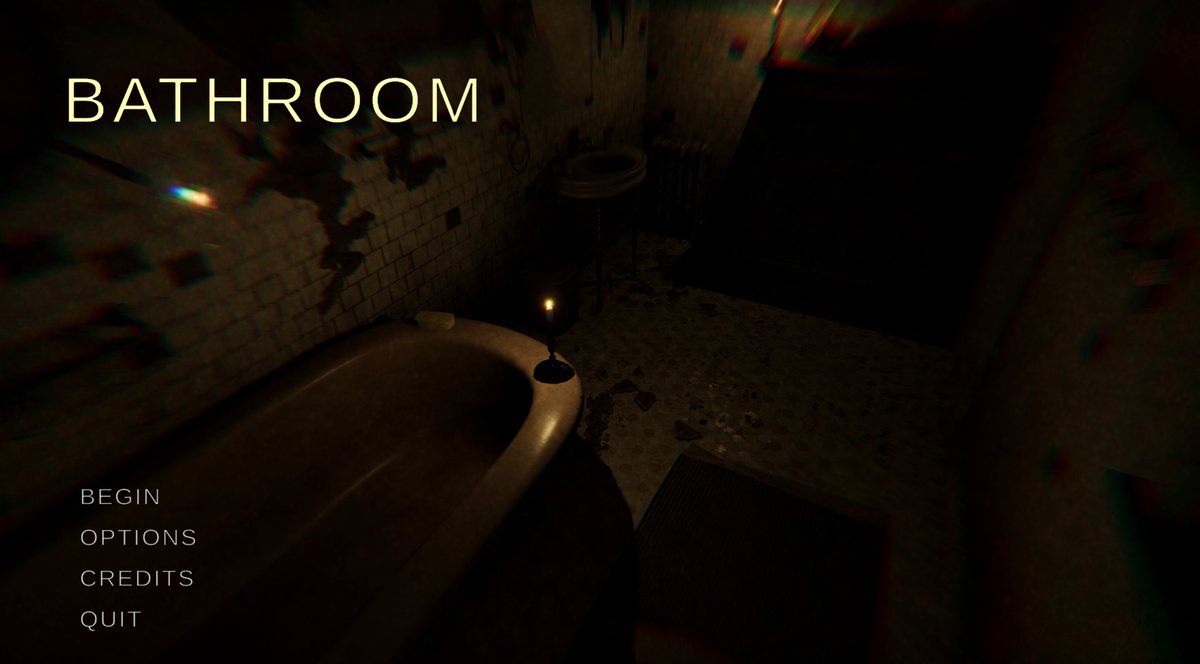 Authogin's tweet photo. Here are some old screenshots of Confabulation before it became Confabulation. It used to be titled Bathroom and it was more of a walking simulator styled game. You would solve some puzzles and make your way into the basement, which lead you to the boarded up room which had a tunnel that took you outside. You can still see the leftover tunnel in the basement, thought it would be a cool easter egg to keep in. It also had a spooky old lady haunting the home instead of the smiling demon, but I saw a good number of indie games use that same model so I wanted to change it.
I just did not like how the game was turning out so it went through a major overhaul into what it is now.