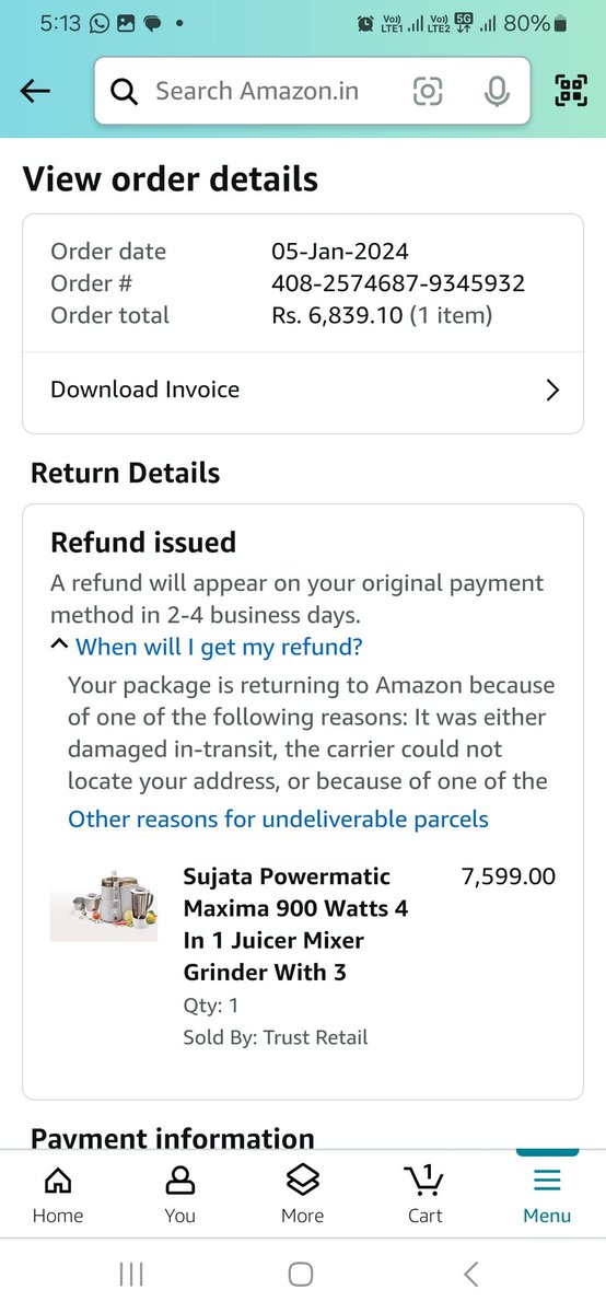 se_rupesh's tweet photo. @amazonIN @amazon @AmazonHelp delivery agent decide you should get it or not, no time line on return, you ordered didn't mean you should get https://t.co/V9rGfxL0Ib