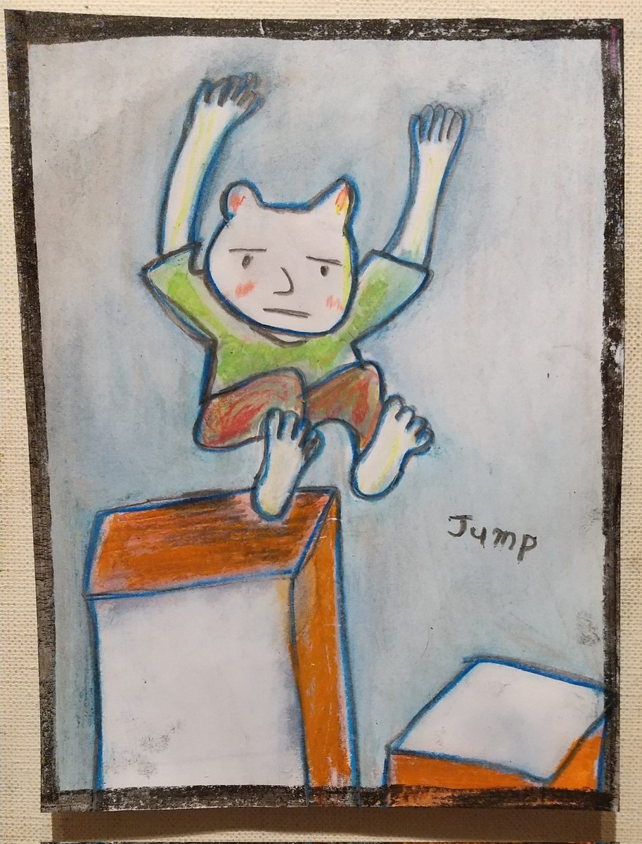 g42cm's tweet photo. #jump #illustration #creyon https://t.co/3phRbUpV0C