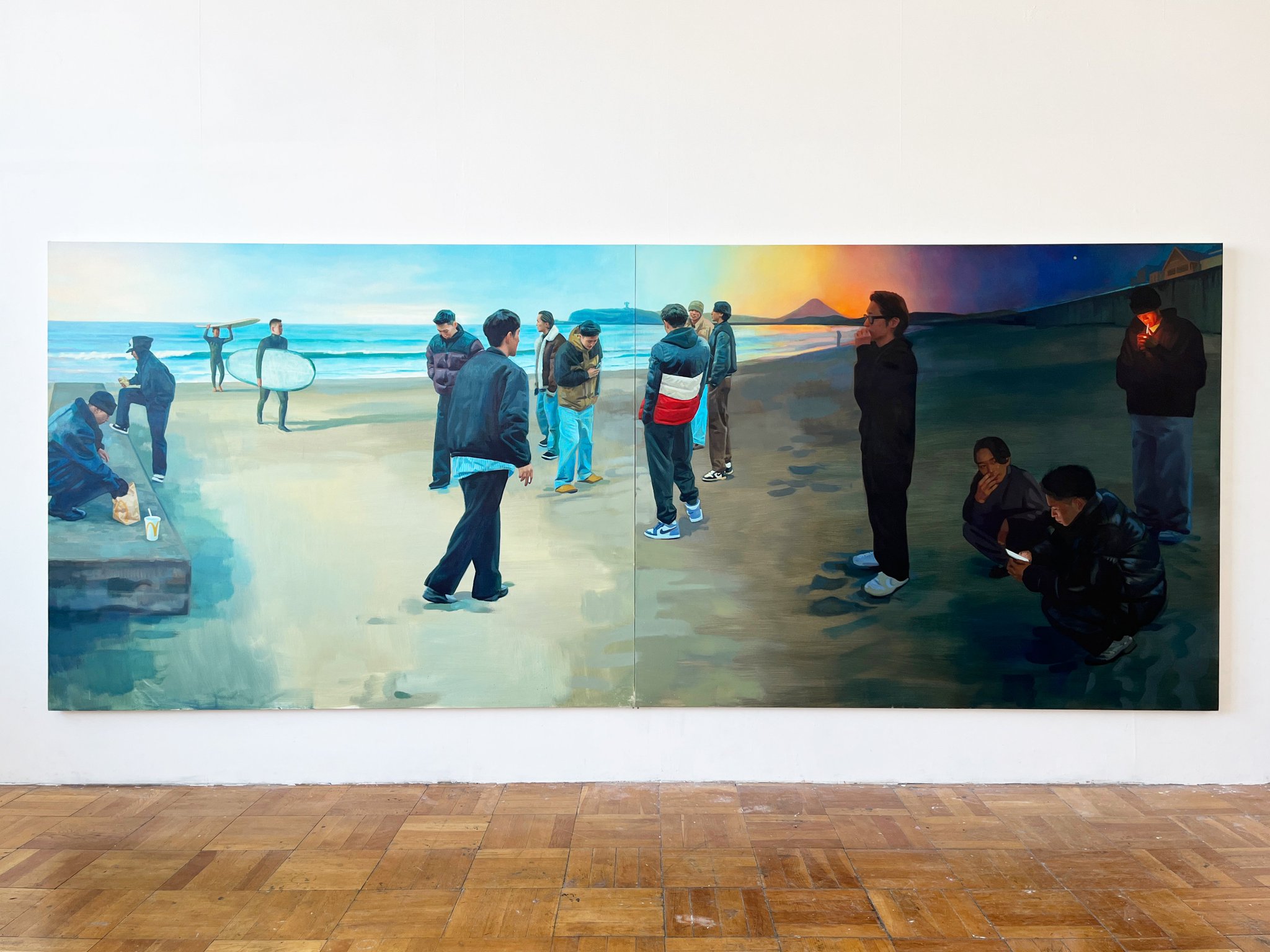 着払。油彩画(蝋梅)大宮市最後の美術展入選作品F15 大幅値下げ。