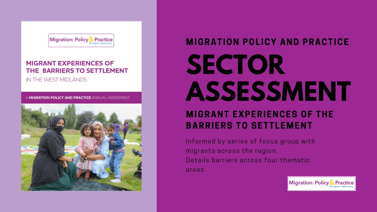 We are delighted to release our latest Sector Assessment on the barriers faced by migrants in the region. Download it here - bit.ly/3TU4KtI Thanks to our funders @BarrowCadbury @TNLComFund, sector partners and especially those who shared their experiences with us.