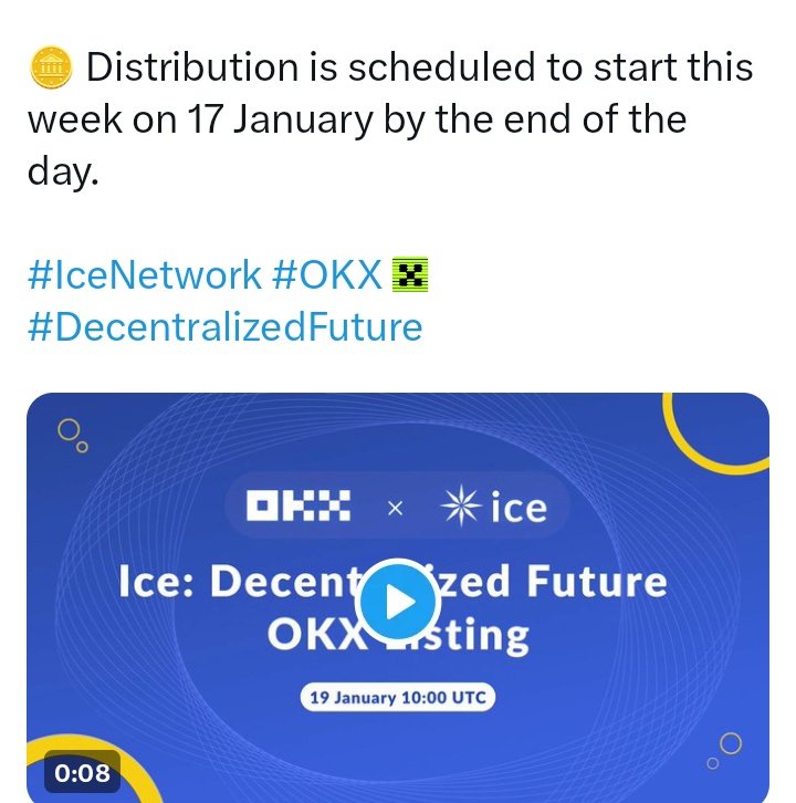 💥💥💥 $Ice going live on 19th January 2024.

🔔 You're not too late to come onboard, Mainnet is coming up October 2024.

🚨 Note:- you must be active in mining to avoid slashing of token  and domancy on your account.

Join through the link below 👇
ice.io/@tonalex4u