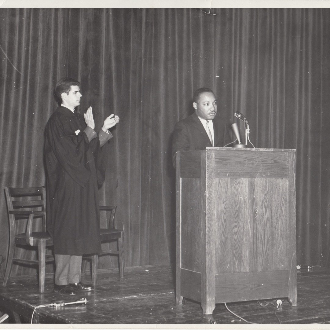 holy_cross's tweet image. Nine months before his famous "I Have a Dream" speech Martin Luther King Jr. visited Holy Cross. He spoke to a packed Field House of students, where The Jo now sits. 

Today and every day, we are reminded of his powerful words and actions that have inspired the world for decades.